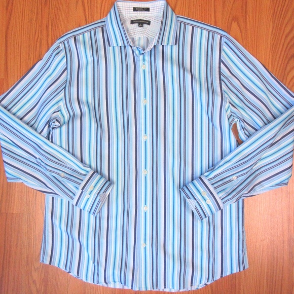 EXPRESS MODERN FIT Mens 100% COTTON POINT COLLAR - Picture 2 of 4